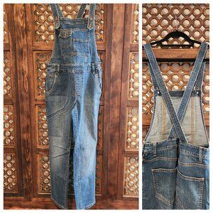 Free People denim straight leg overalls size 27